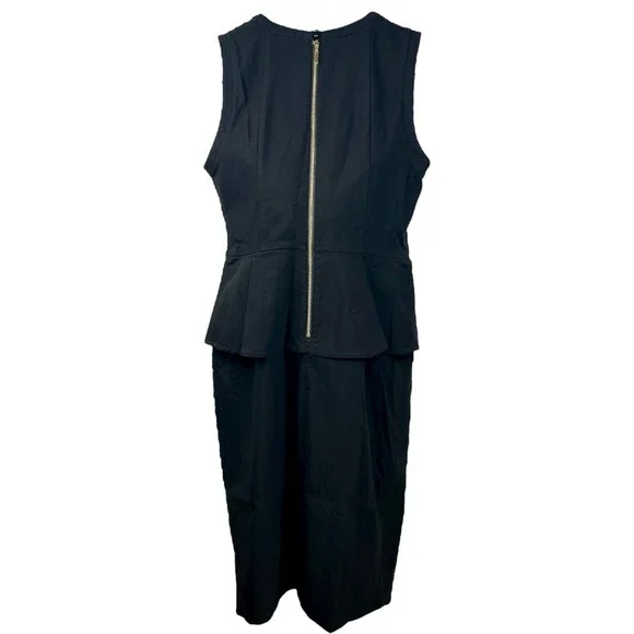 Vintage Thalia Sodi Peplum Asymmetric‎ Dress Sz 12 Lace Cutout - Picture 6 of 11